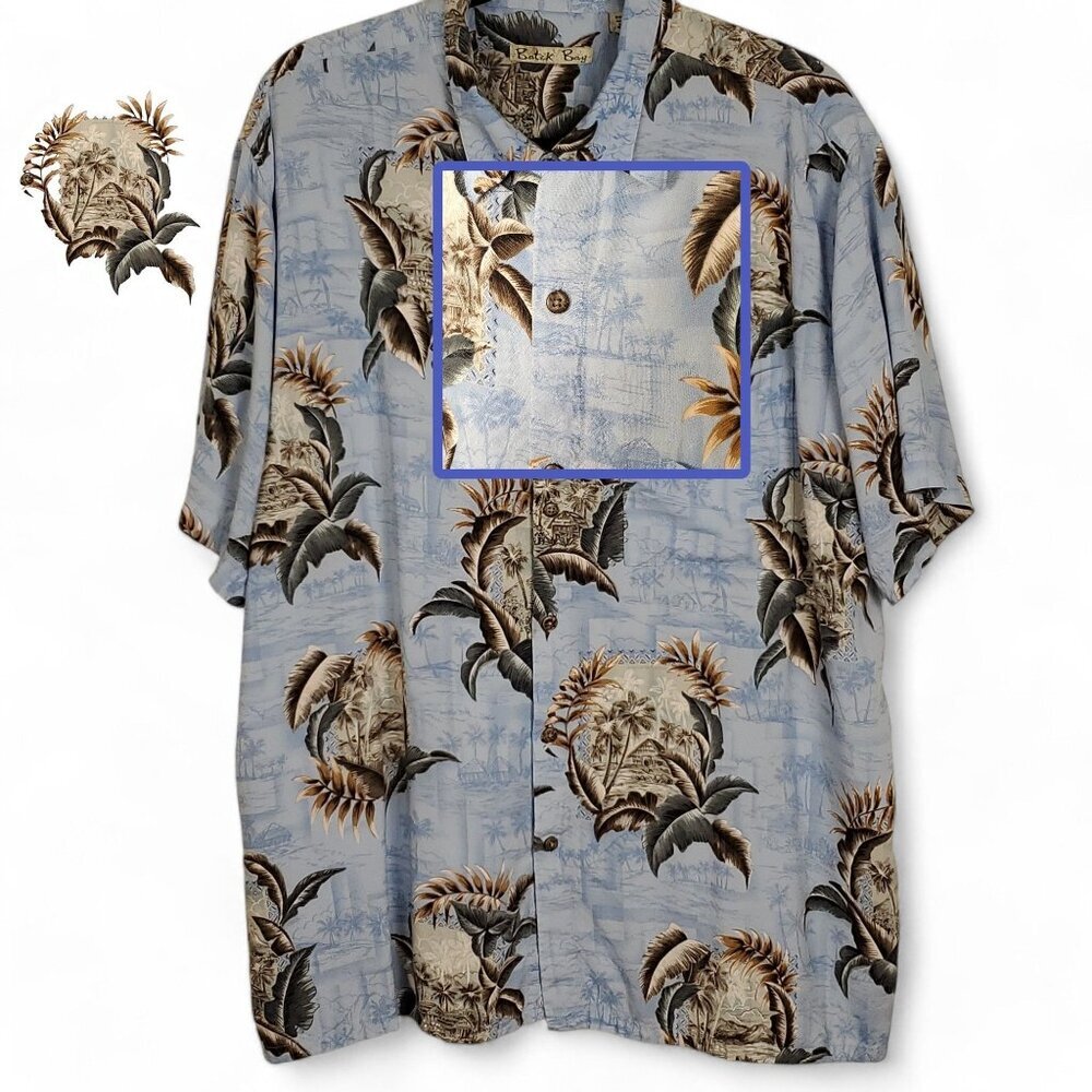 Batik Bay Mens Hawaiian Shirt XXL Button Down Short Sleeve Floral Beach Tropical - Picture 3 of 10
